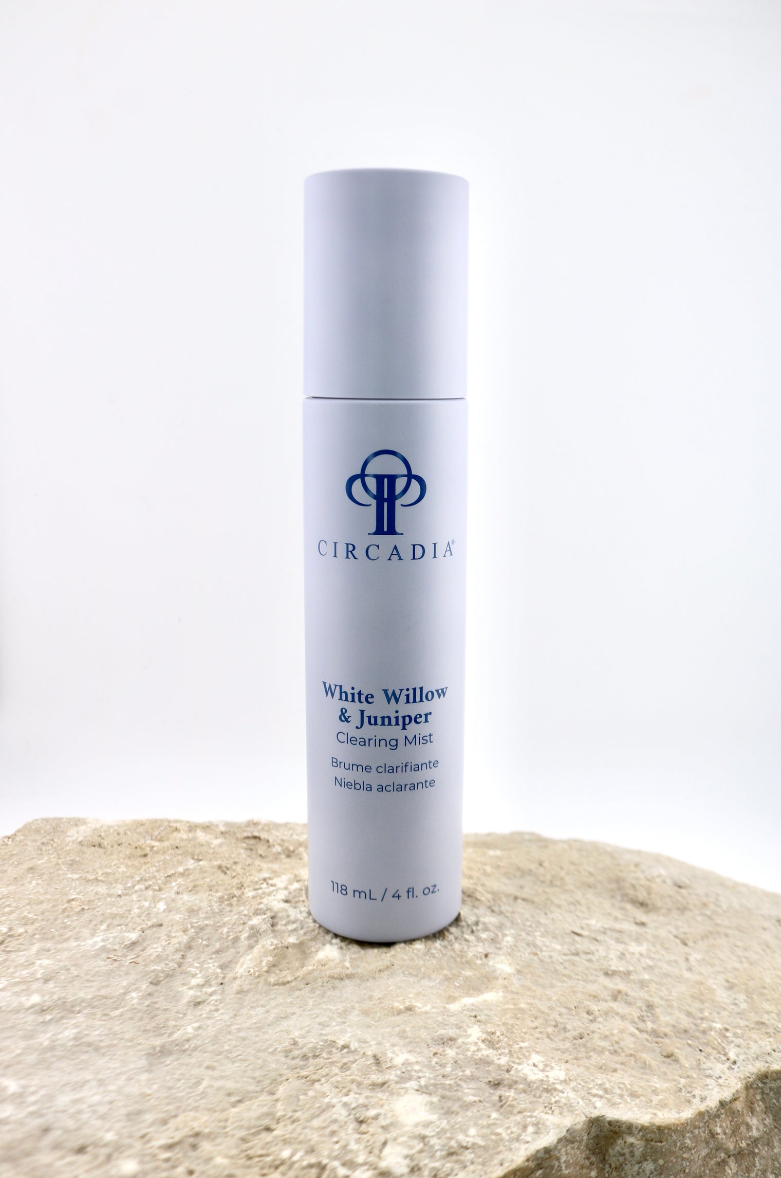 Circadia White Willow & Juniper product on a stone surface with a white background