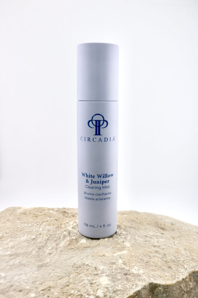 Circadia White Willow & Juniper product on a stone surface with a white background