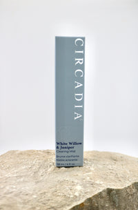Circadia skincare product on a stone surface with a white background